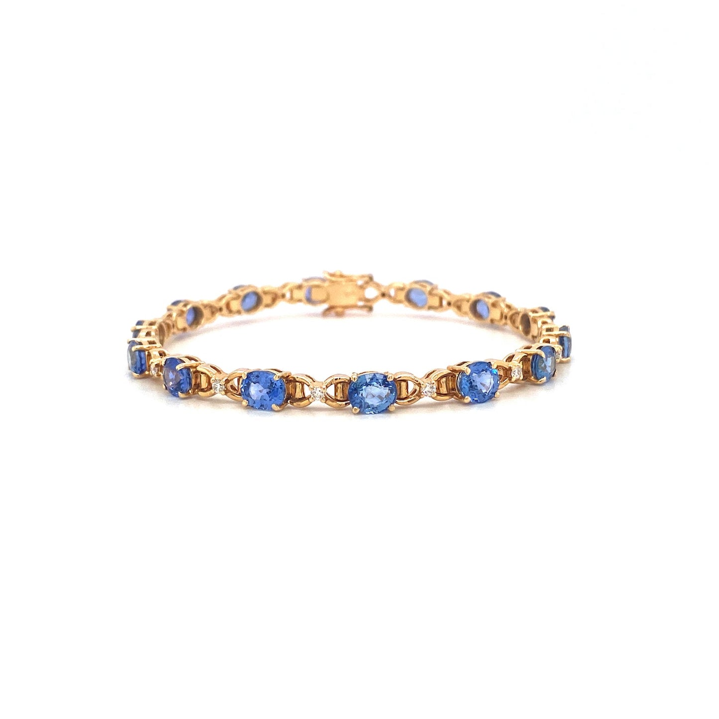 Sapphire and Diamond Bracelet in 14K Yellow Gold - KGD 40959