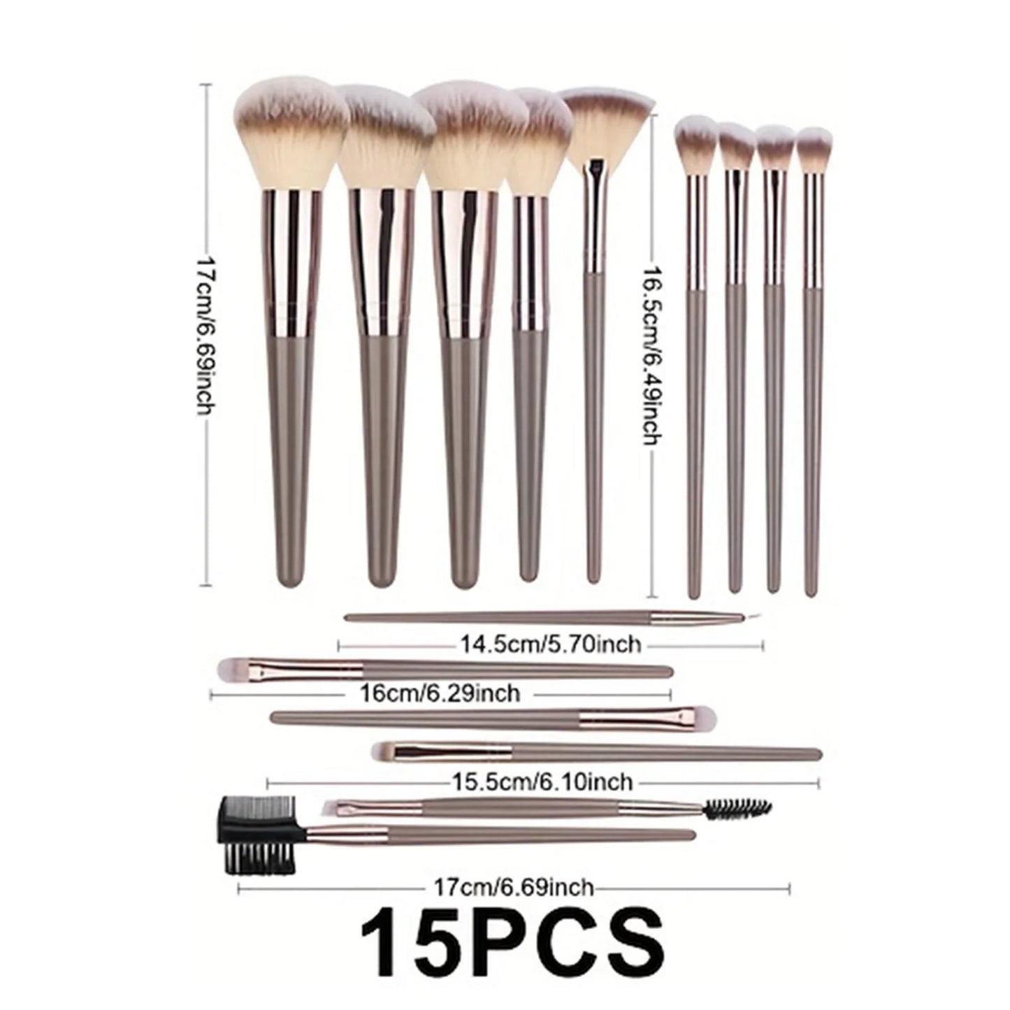 Femmique 15/20pcs Beauty Makeup Brushes Set With Durable Plastic Handle and Made of Soft Fibre