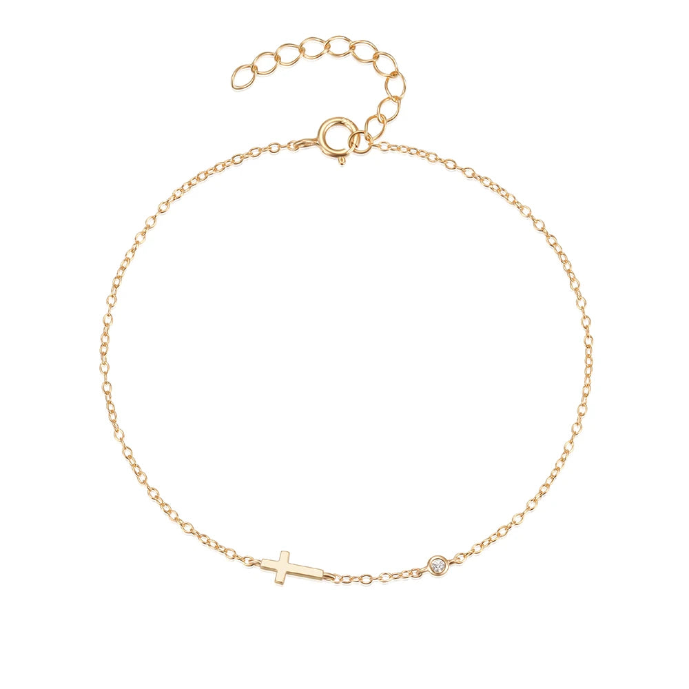 Femmique Grace & Shine Cross Bracelet - 18K Gold