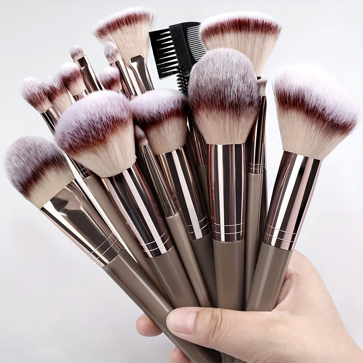 Femmique 15/20pcs Beauty Makeup Brushes Set With Durable Plastic Handle and Made of Soft Fibre