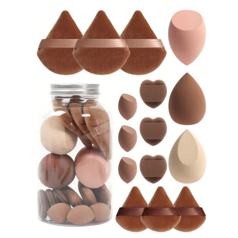 Femmique 15 Different Angled Sponges Set And Storage Jar