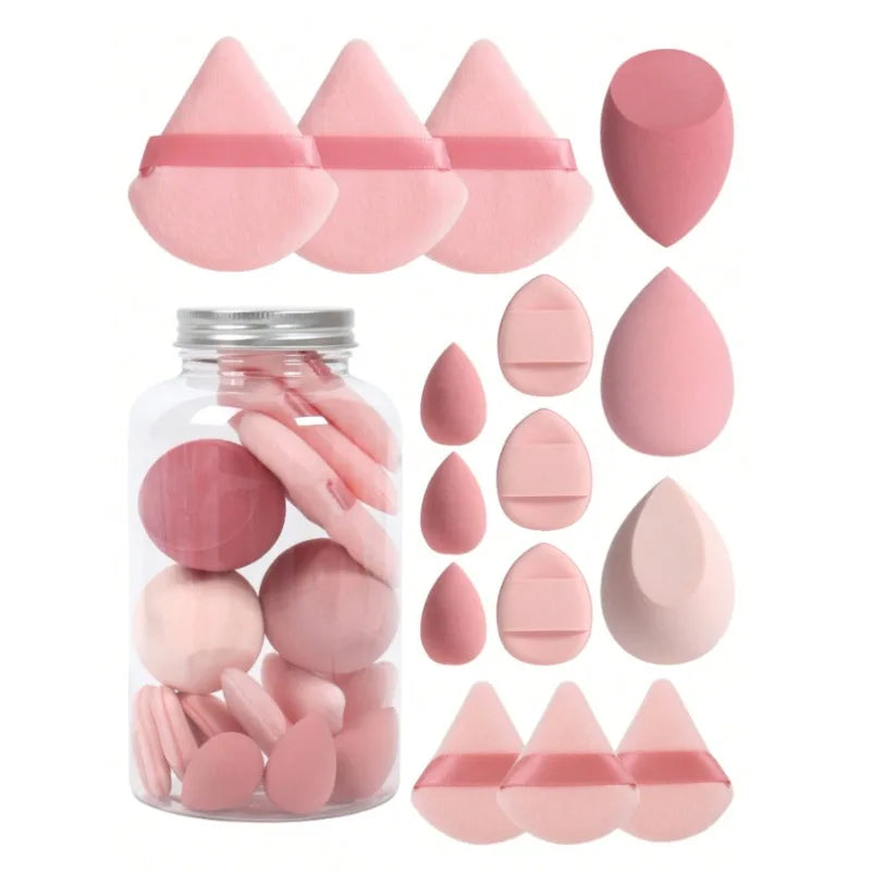 Femmique 15 Different Angled Sponges Set And Storage Jar